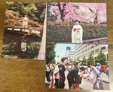 Maiko Geisha Photographs Vintage Japon Lot de 3 photos kimono traditionnel Kyoto