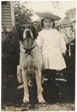 1906 Sallie Banks at Home w Saint Bernard