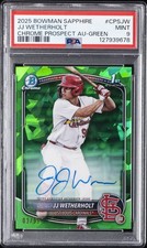 2025 BOWMAN SAPPHIRE ED CHROME PROSPECTS SAPPHIRE AUTOS JJ WETHERHOLT 3/99 PSA 9