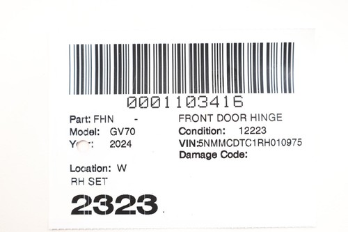 2022 - 2025 GENESIS GV70 FRONT RIGHT SIDE DOOR HINGE UPPER & LOWER OEM GREEN_PN7 - Picture 12 of 12
