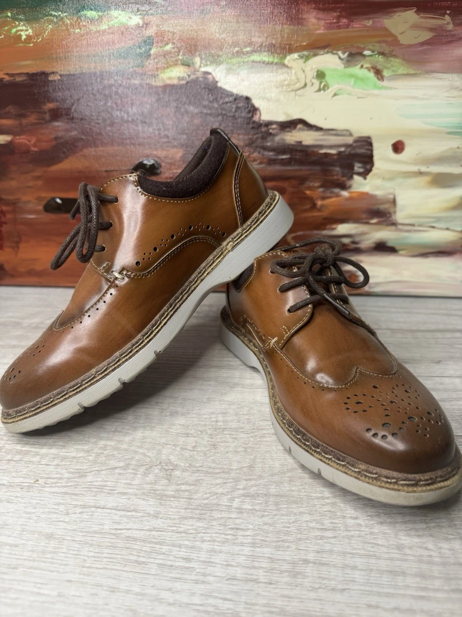 Stacy Adams Boys MacArthur Wingtip Oxford Shoes Sz 4M Cognac Brown Lace Up Stacy Adams | Shoes | Stacy Adams Boys Cognac Oxford Dress  main image 2