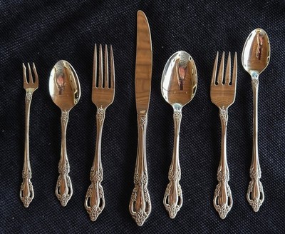 ONEIDA RAPHAEL 7 PC 1 (1) SET FLATWARE SILVERWARE STAINLESS-FORK-SPOON-ICED TEA