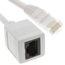 Network CAT6 UTP Ethernet RJ45 Extension Male/Female Cable White  3m
