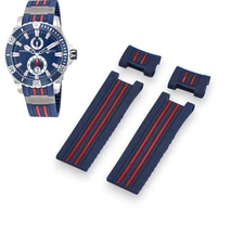 22mm Blue Rubber Strap For Ulysse Nardin Maxi Marine Diver 263-10