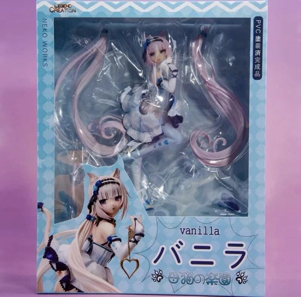 NEKOPARA Chocola Vainilla PVC Figura Anime Niña Silla Estatua Modelo Juguete Decoración Foto 2 de 3