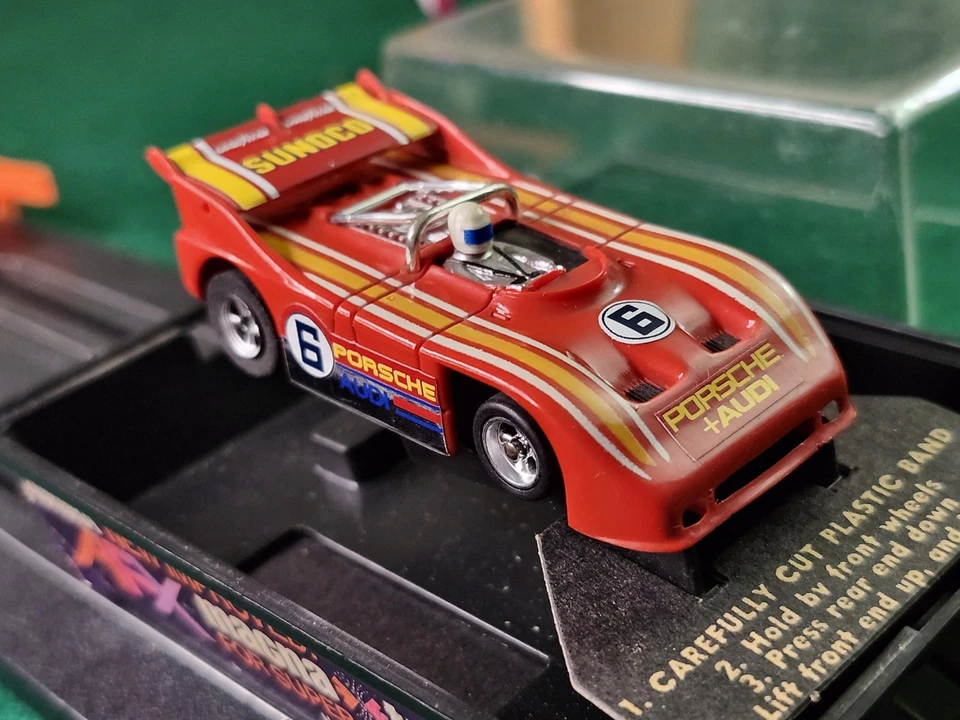 Carrocería de coche Aurora AFX Porsche 510k Can Am ranura con calcomanías nuevas, llantas OEM, BONITA Foto 2 de 4