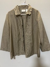 Alfred Dunner Blazer Jacket Size 16 with Floral Design Button Front
