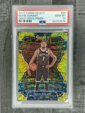 2019 20 Panini Select KEVIN DURANT Gold Disco Prizm 65 /10 PSA 10 Concourse
