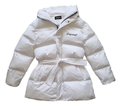 Dsquared2 eco-friendly long down jacket 16 years DQ1734 white