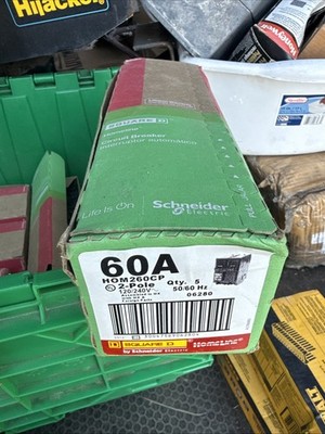 Qty (5) NEW! Schneider Square D Homeline 60Amp 2 Pole Circuit Breaker HOM260CP