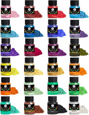 Mica Powder, 24 Colors Pearlescent Pigment Powder for Epoxy Resin, 240g Pearl...