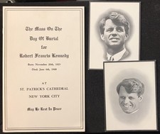 RARE Robert F Kennedy 1968 Funeral Program & Mass Cards Assassination Sirhan JFK