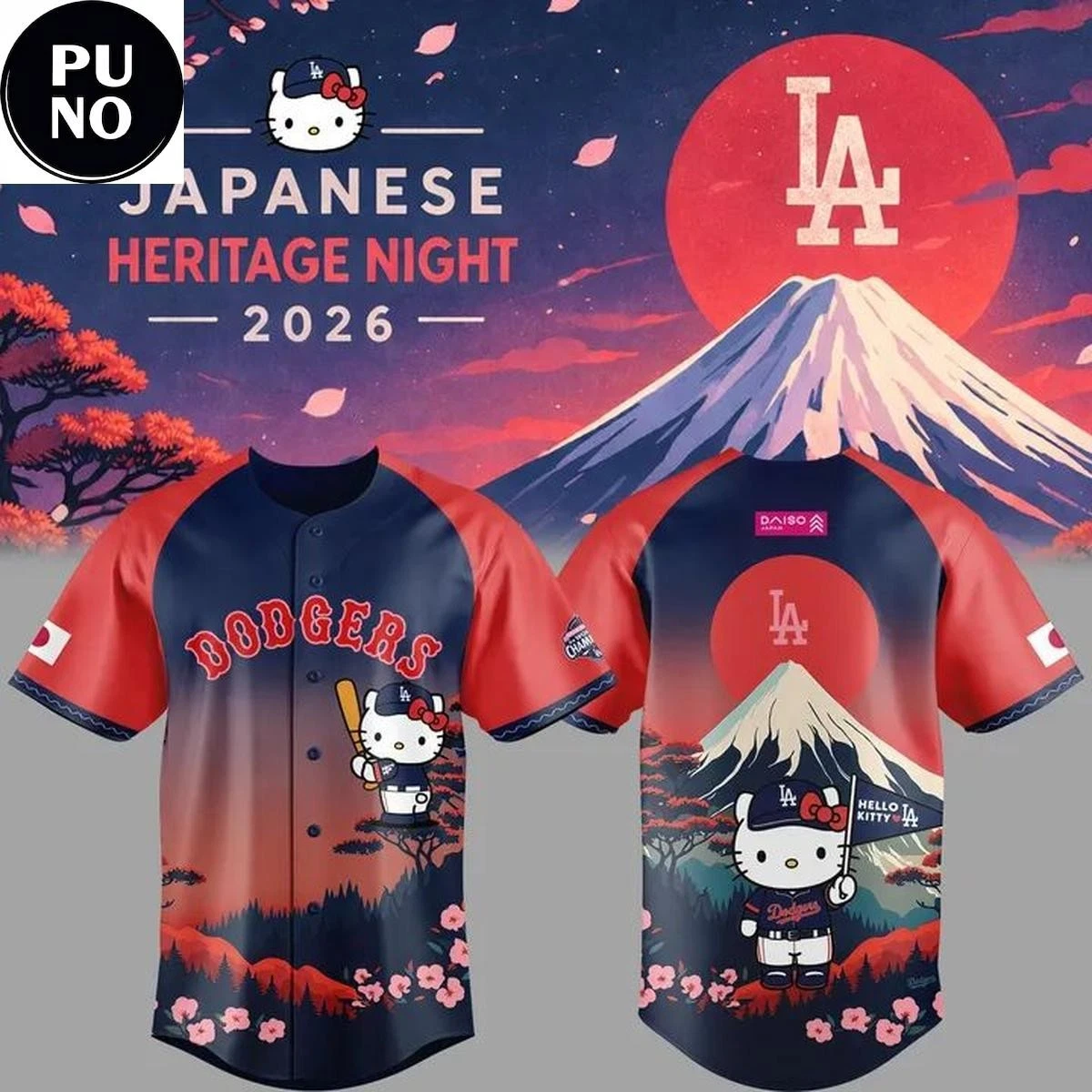 Dodgers Kitty Japanese Heritage Night Baseball Jersey