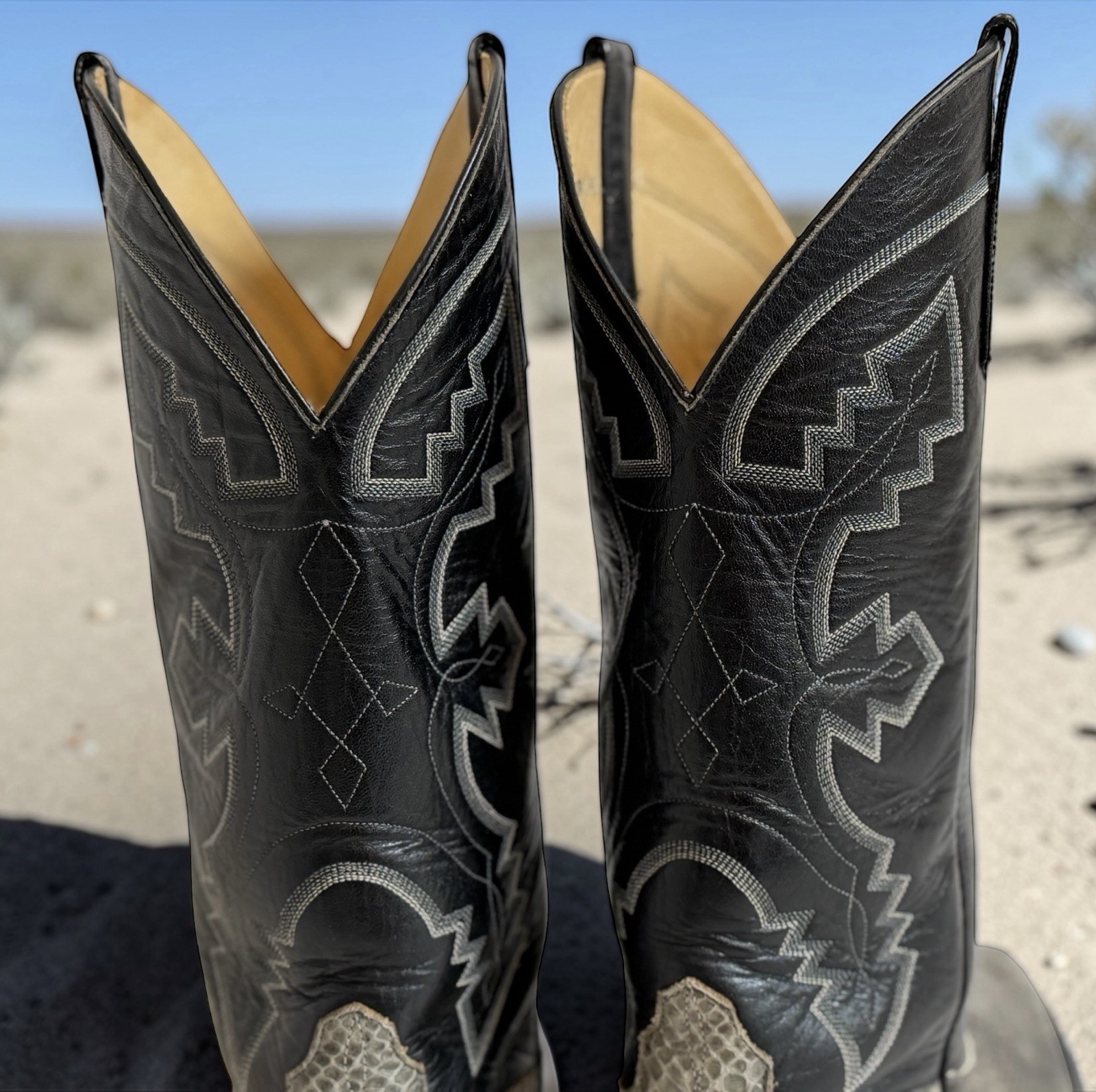 Vtg Mens Anderson Bean 9.5 E Python Snakeskin Bla… - image 13