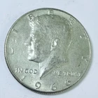 1966 Kennedy Half Dollar 40% Silver, Circulated Coin #7114
