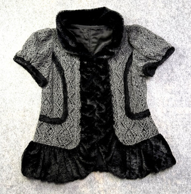 VTG Beedoro Poem Jacket Sz M Japanese Boutique Faux Fur Lace Mori Kei Y2K Fairy