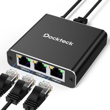 Ethernet Splitter 1 to 3 1000Mbps, 1 3-Black, Black