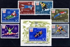 Romania  Austria 1976 INNSBRUCK WINTER OLYMPICS MNH, OG + block