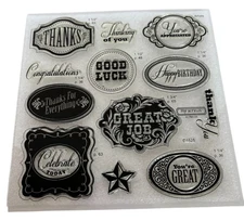 CTMH My Acrylix Acrylic Stamp Set Casual Expressions Occasions Birthday Thanks