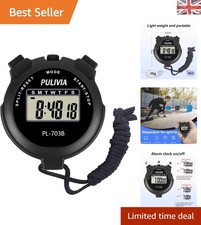 Professional Digital Stopwatch Timer with Large Display & Alarm Feature, Black