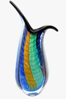 Huge 30cm Murano Art Glass End Of Day Multi Coloured Bubble Freeform Beak Vase