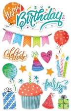 Paper House 3D Stickers-Birthday Celebration - 3 Pack