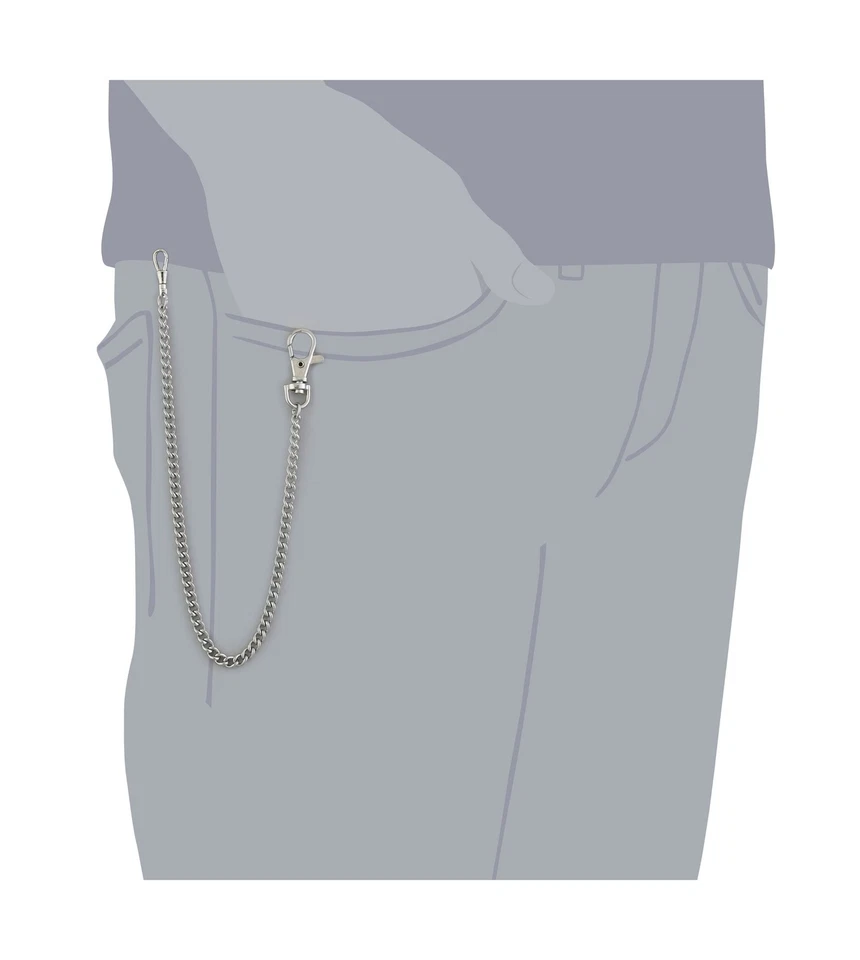 Charles-Hubert, Paris 3548-W Acero Inoxidable Reloj Bolsillo Cadena Envío Rápido Foto 2 de 2