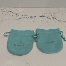 TIFFANY  CO Suede Jewelry Gift Small Travel Pouch Dust Bag 3" x 3.5" - Set of 2