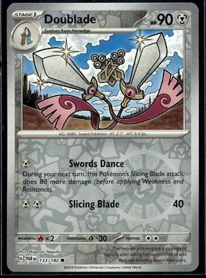 Doublade - 133/182 SV04: Paradox Rift Common Reverse Holo Pokemon TCG LP