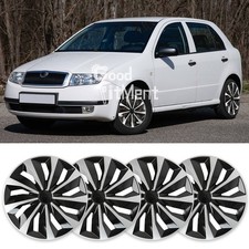 For Skoda Fabia 15" 4Pcs Wheel Hubcaps Covers Snap On Fit R15 Tire Rim Protector