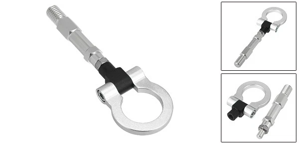 Tornillo de gancho de remolque de parachoques trasero delantero redondo tono plateado para Audi A5 S5 RS5 Foto 2 de 4