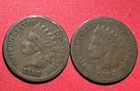 1882 & 1883 US Indian Head Cent! Good! Harder to Find! Lower Mintages! Old Coin!