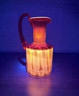 Vintage Blenko Persimmon Orange Glass Pitcher 9.5” MCM Hand Blown Cadmium Glow