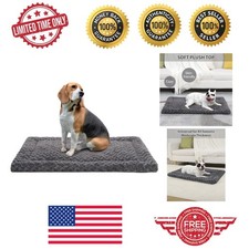 Machine Washable Dog Bed Crate Pad - Reversible 35x22" for -Round Comfort