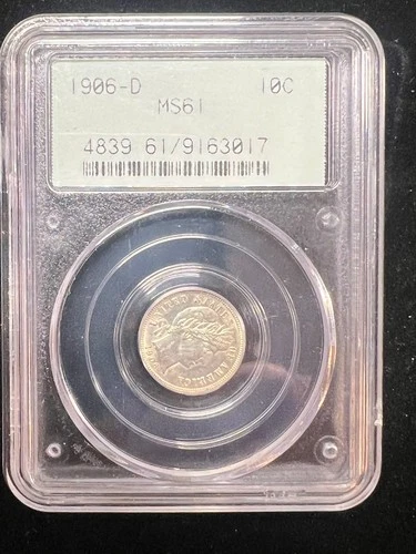 1906-D Barber Dime — photo from another recent sale