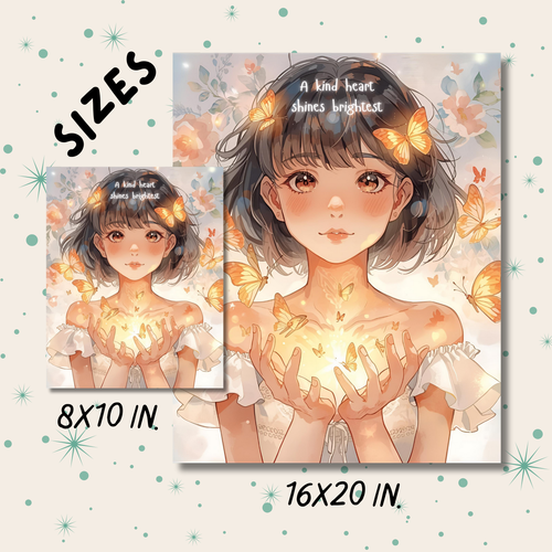 Watercolor Anime Girls Poster Set – Inspirational Girl Room Art Decor ...