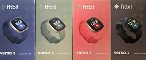 Fitbit Versa 3 Santé Fitness Smartwatch avec GPS Fréquence cardiaque rose/noir/vert N