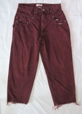 Guess Jeans Denim Pants Vintage 1980's Maroon USA George Marciano Altered 