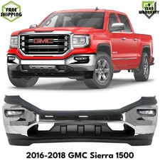 Front Bumper Chrome & Fog Lights Assembly Kit For 2016-2018 GMC Sierra 1500