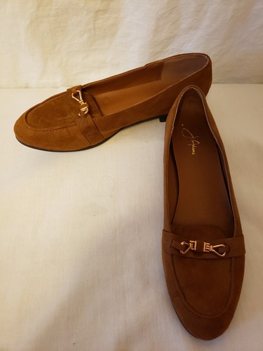 J. Adams Faux Suede Loafer Brown Size 8