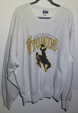 Vintage 90s University of Wyoming Cowboys Heather Gray Sweatshirt Size XXL