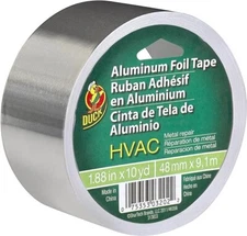 Duck Brand HVAC UL 723 Metal Repair Aluminum Foil Tape, 1.88-Inch by 10 Yards