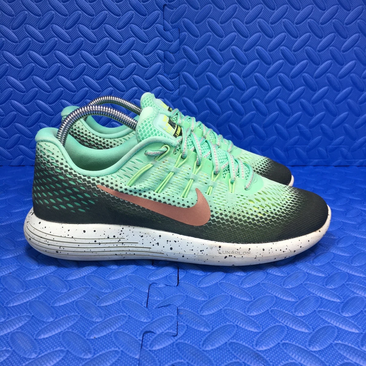 Nike Lunarglide 8 Shield Womens Running Shoes Green Athletic Sneakers Size 9.5 eBay