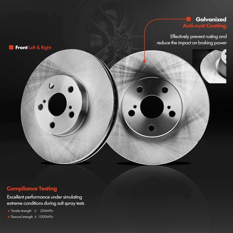 Rotores de freno de disco delanteros pastillas y tambores de freno traseros zapatas para Toyota Matrix Pontiac Foto 4 de 4