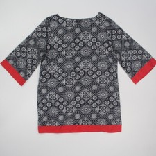 Talbots Women's Tunic Dress Size large Navy Paisley Bandana Print Boho