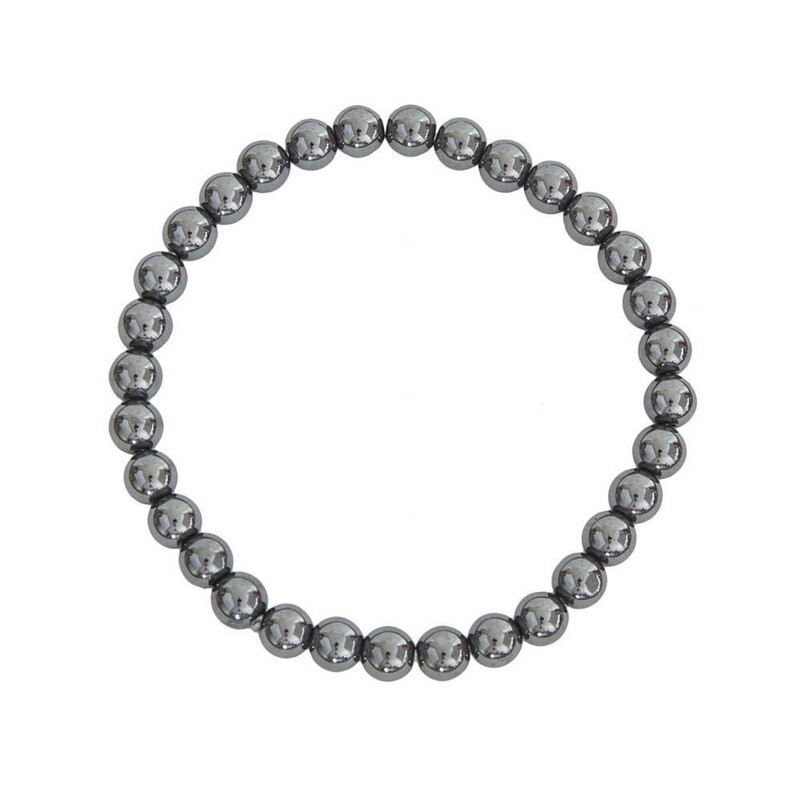 Bracelet Hématite 6 mm contre le stress et pour l'ancrage quotidien naturel