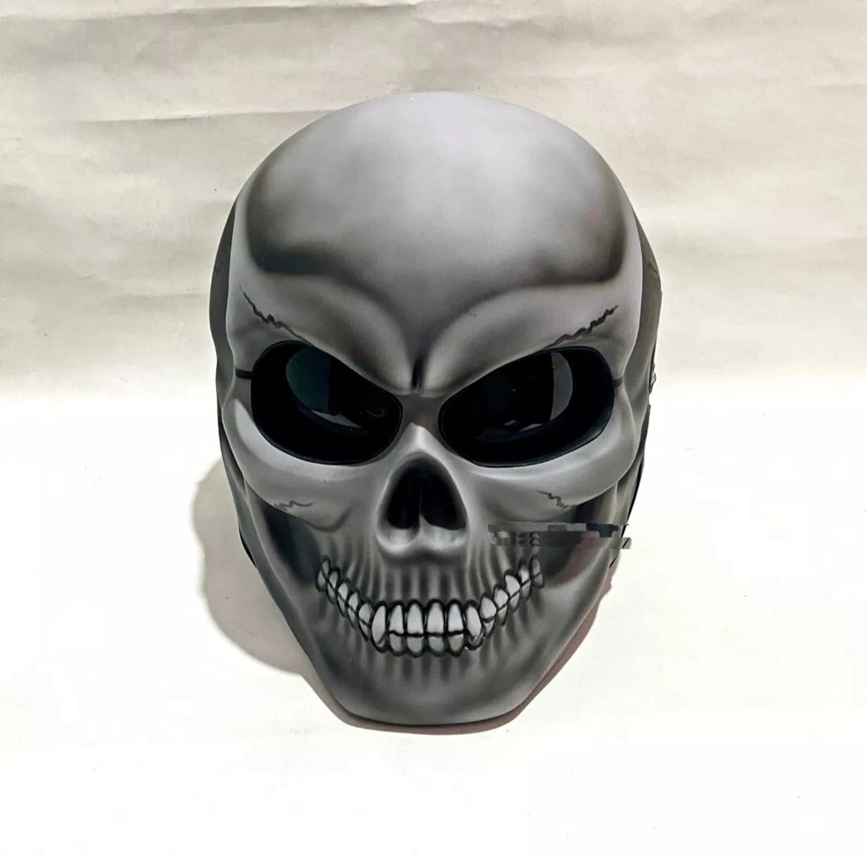 NUEVO CASCO DE MOTO CALAVERA ESTILO CLÁSICO GRIS Foto 2 de 4