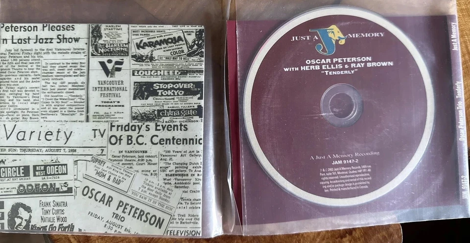 "Компакт-диск Oscar Peterson ""Tenderly"" почти как новый" состояние товара"  - Изображение 3 из 3