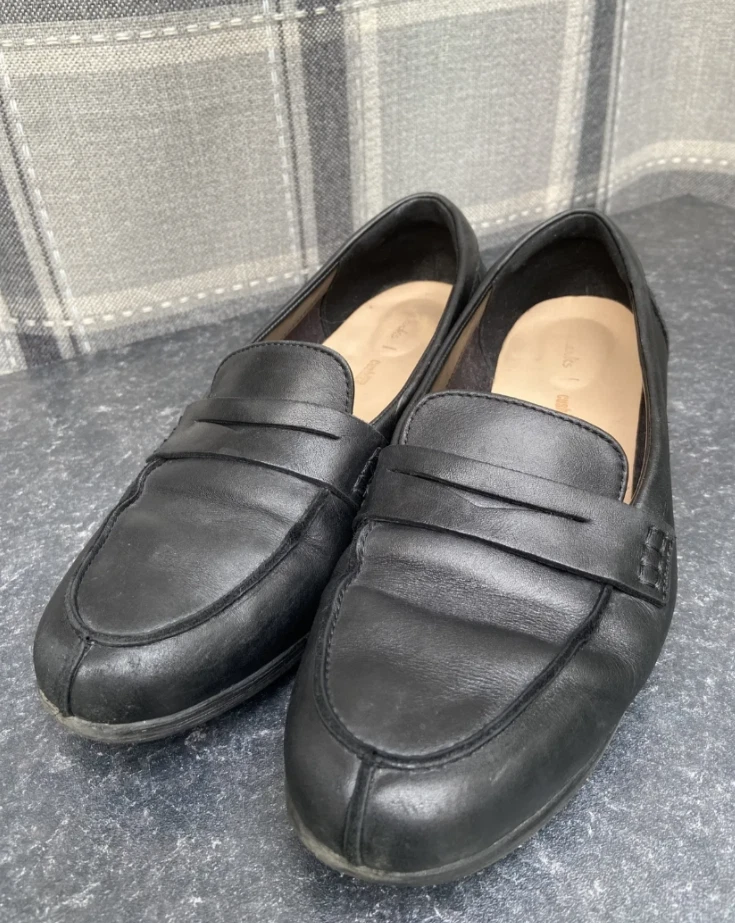 CLARKS CUSCINO MORBIDO SMART NERO SUOLA LETTO MORBIDO DONNA SCARPE IN PELLE UK 6 5 D