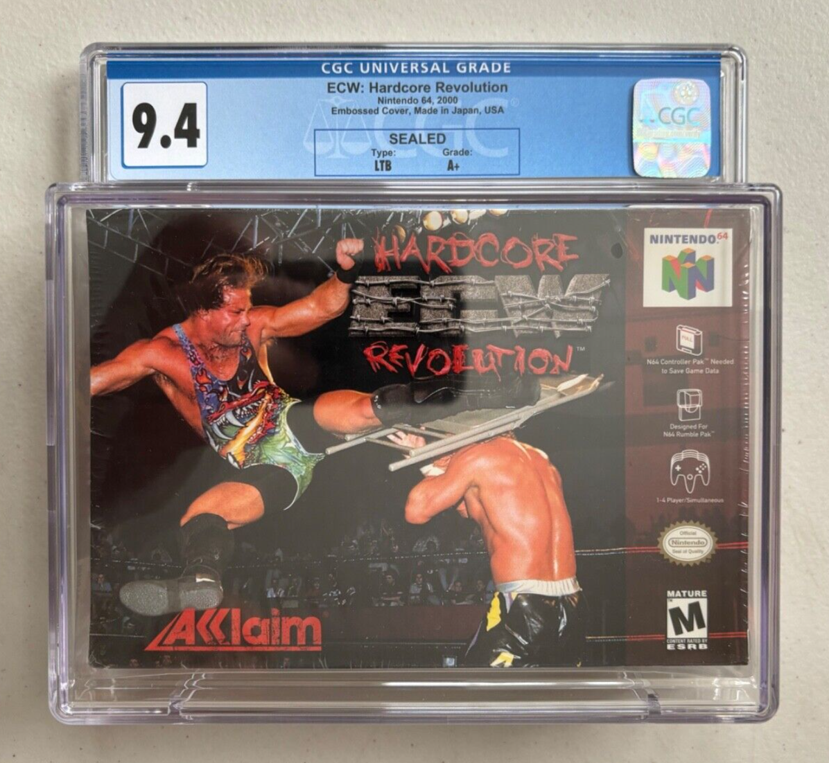 Nintendo 64 N64 ECW Hardcore Revolution Video Game Sealed CGC